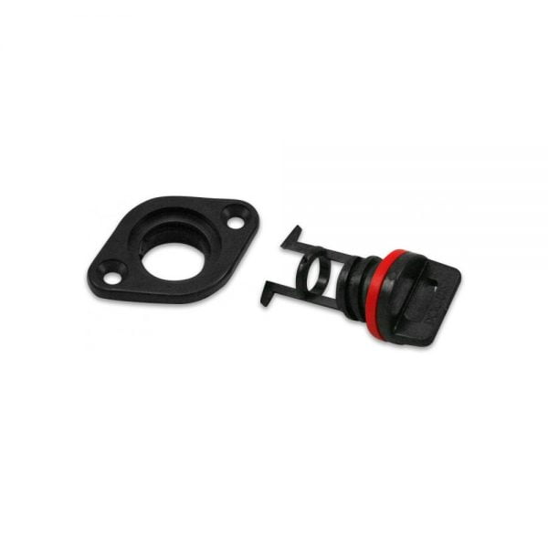 Kayak drain plug with frame