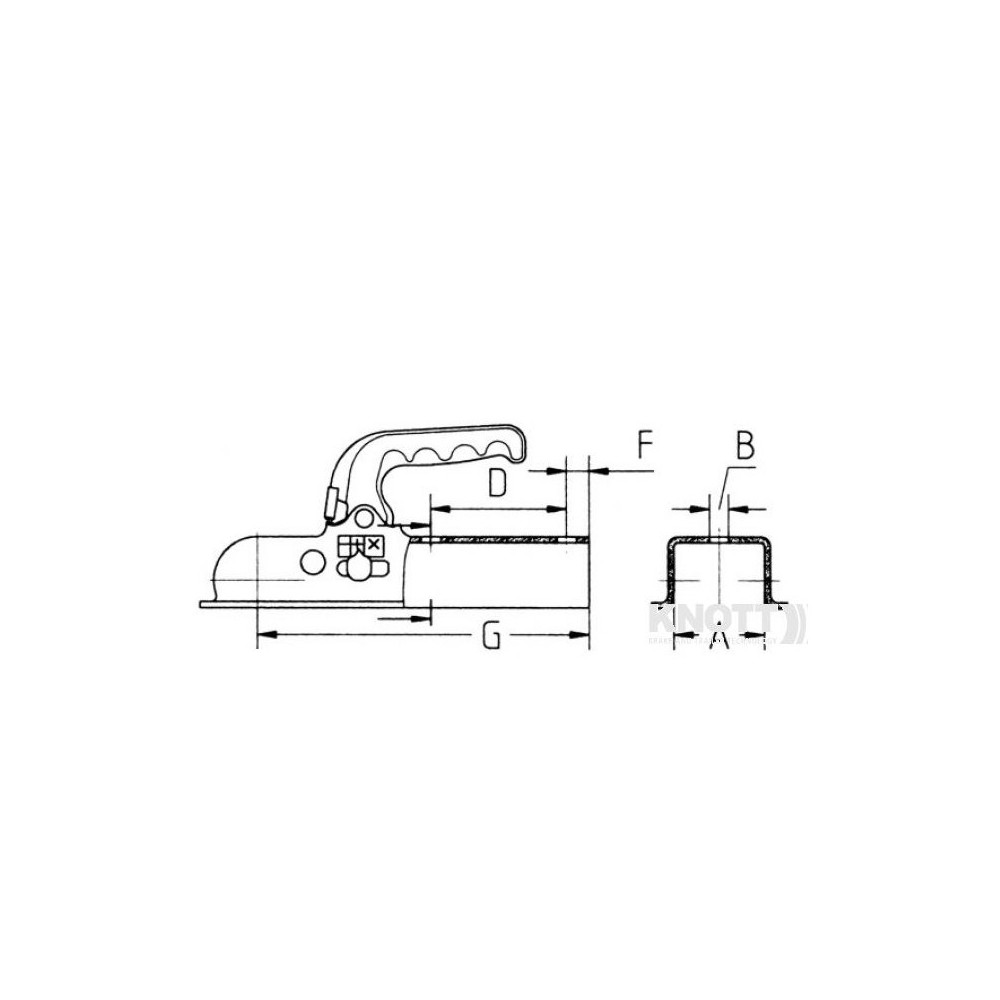 Piekabes sakabe KNOTT KQ-14B (60mm) 1400kg